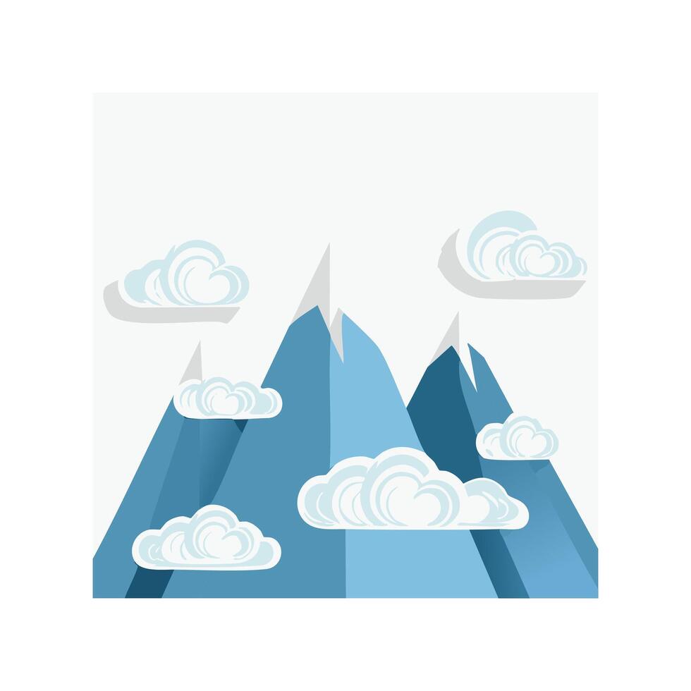 Illustration Mountain clouds vector