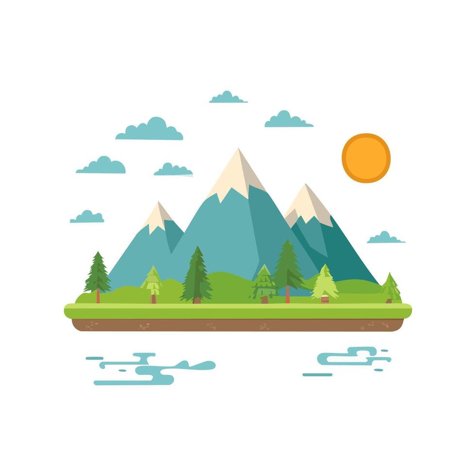 Illustration Mountain map vector