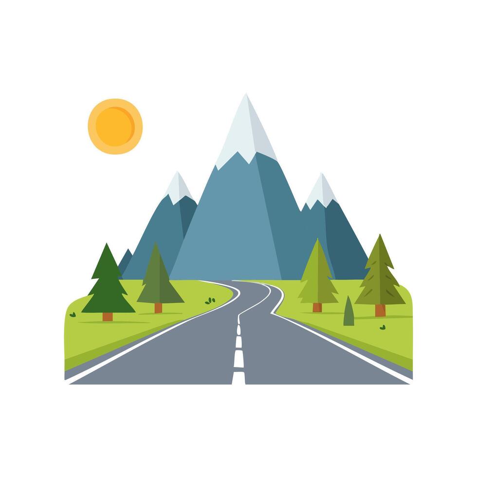 Illustration Mountain pass vector