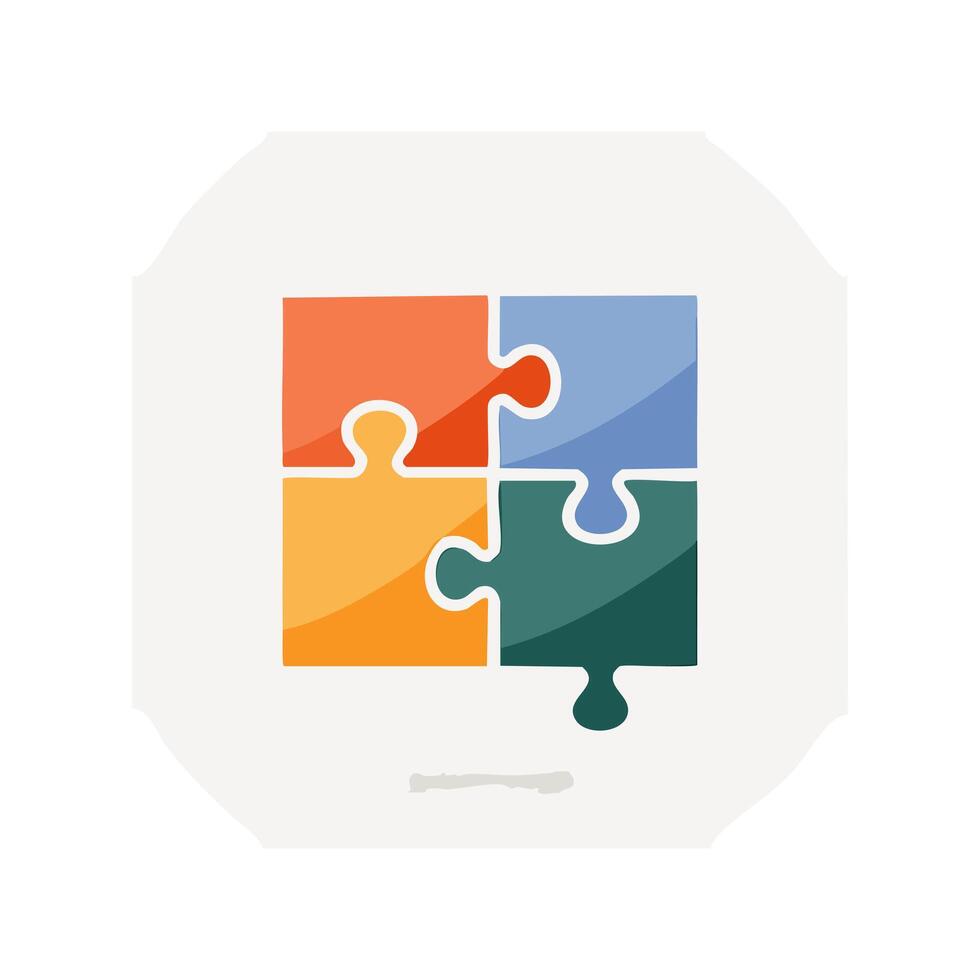 Two puzzle pieces vector