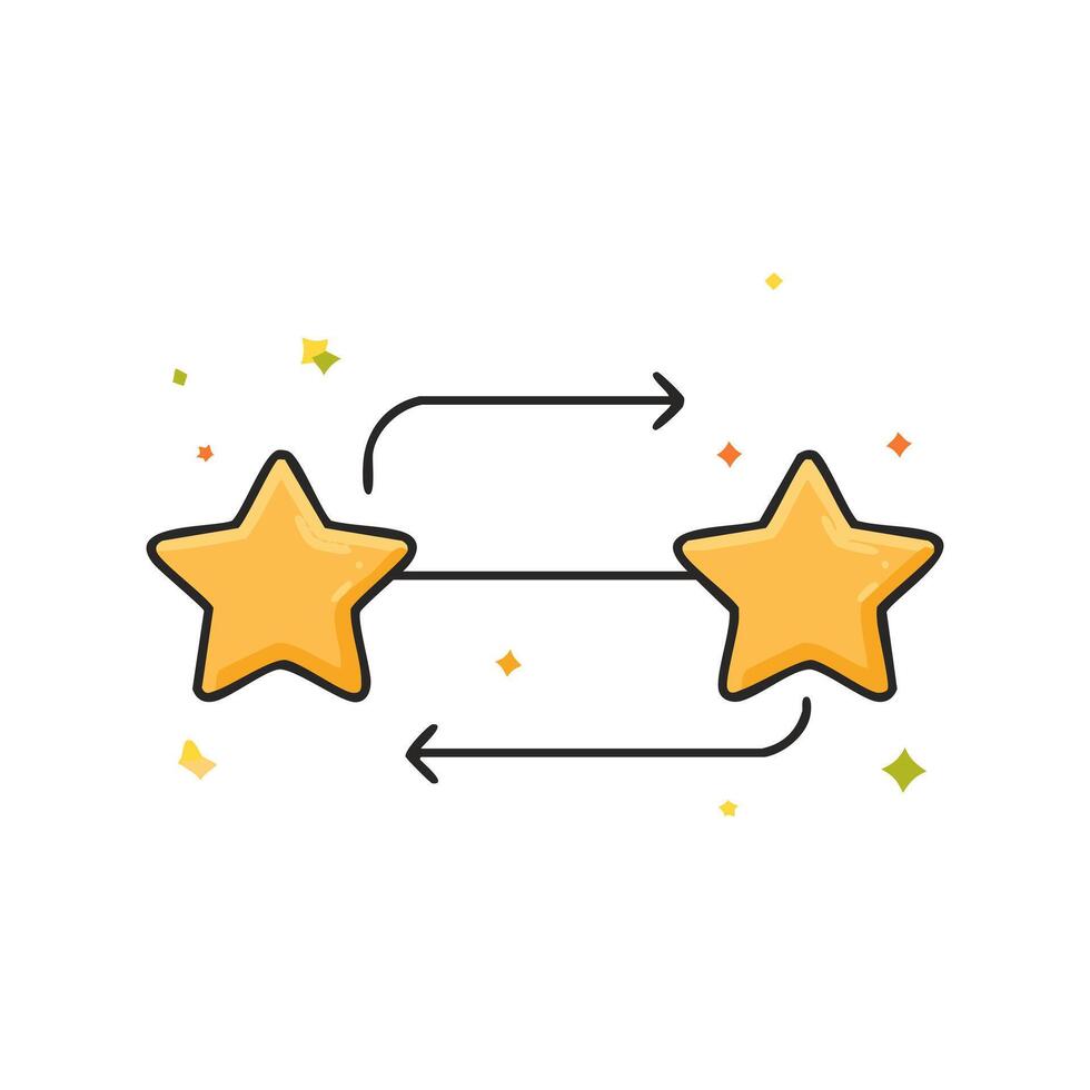 Two stars connected by a line vector