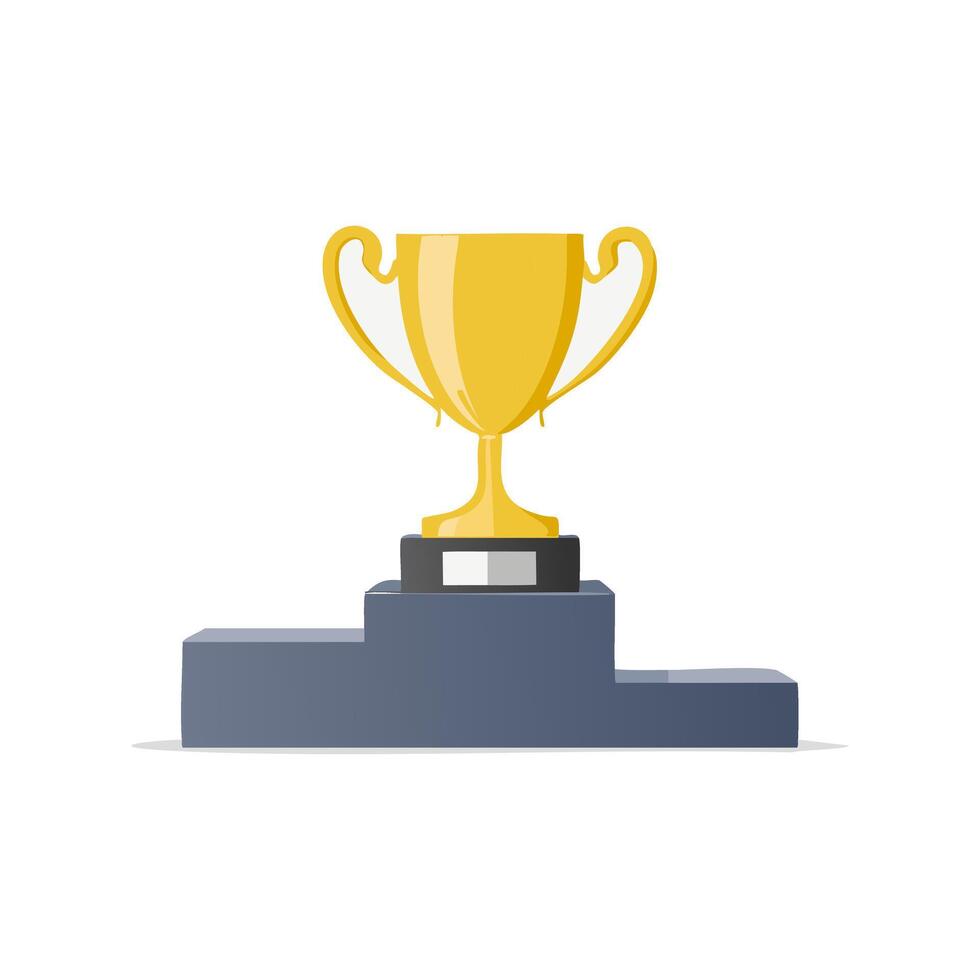 Golden Trophy on a Podium vector
