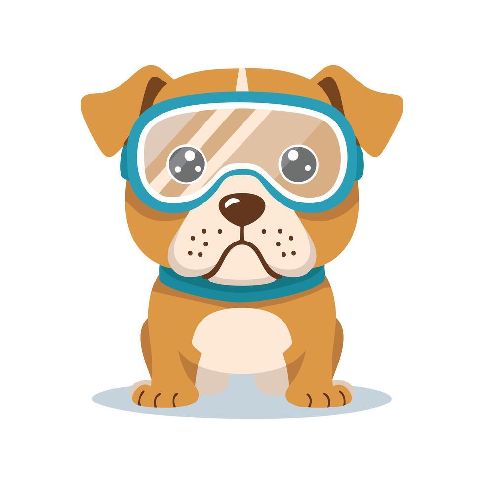 Bulldog with Goggles vector