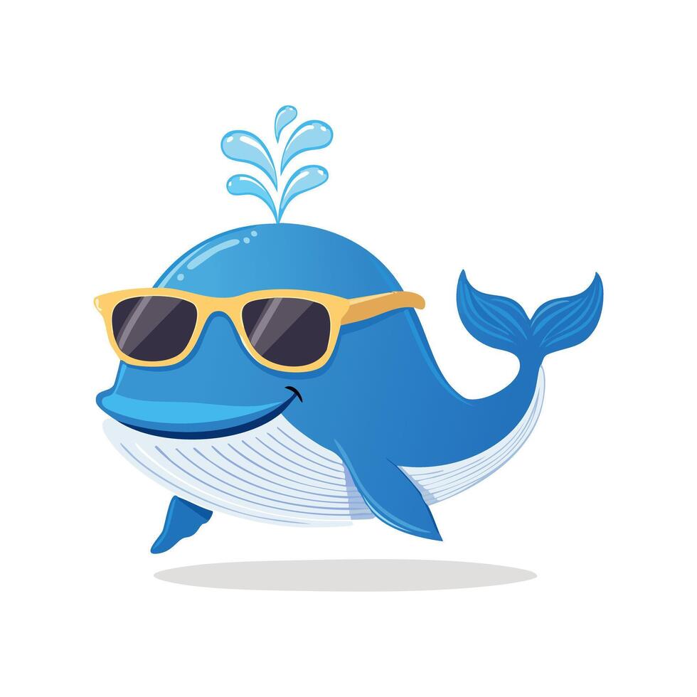 Blue Whale with Sunglasses vector