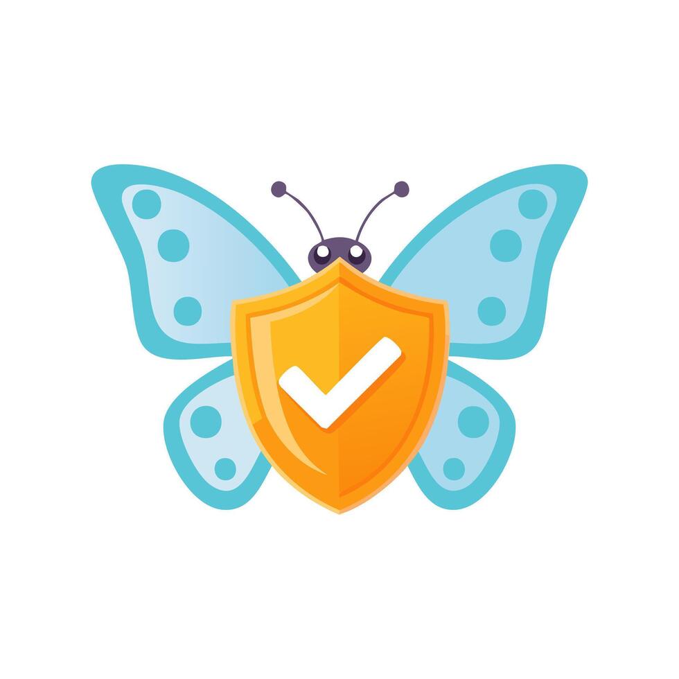 Butterfly with Shield vector