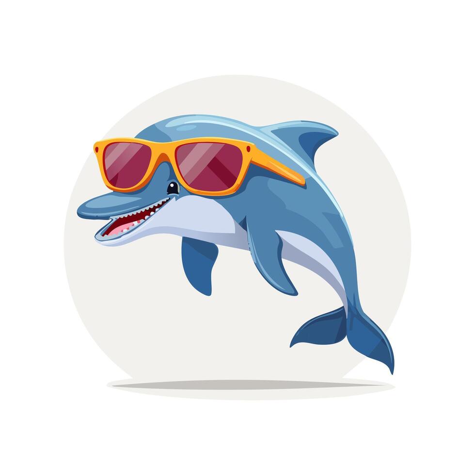 Dolphin with Sunglasses vector