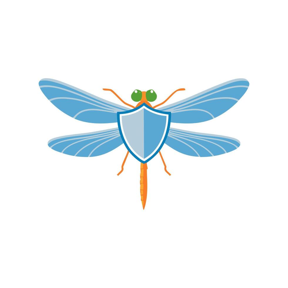 Dragonfly with Shield vector