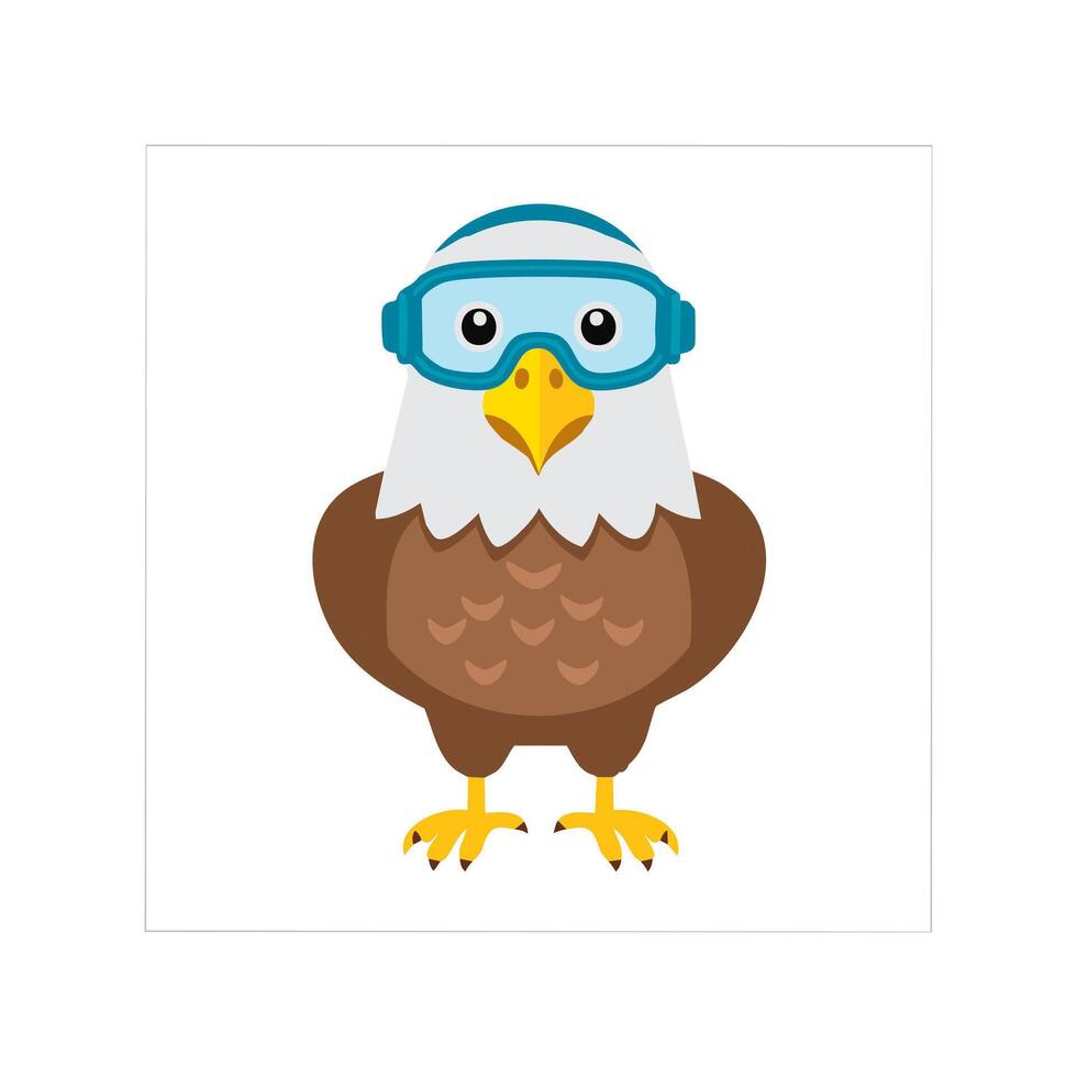Eagle with Goggles vector