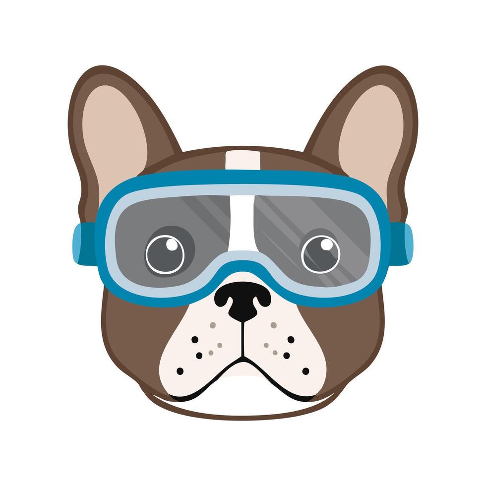 French Bulldog with Goggles vector