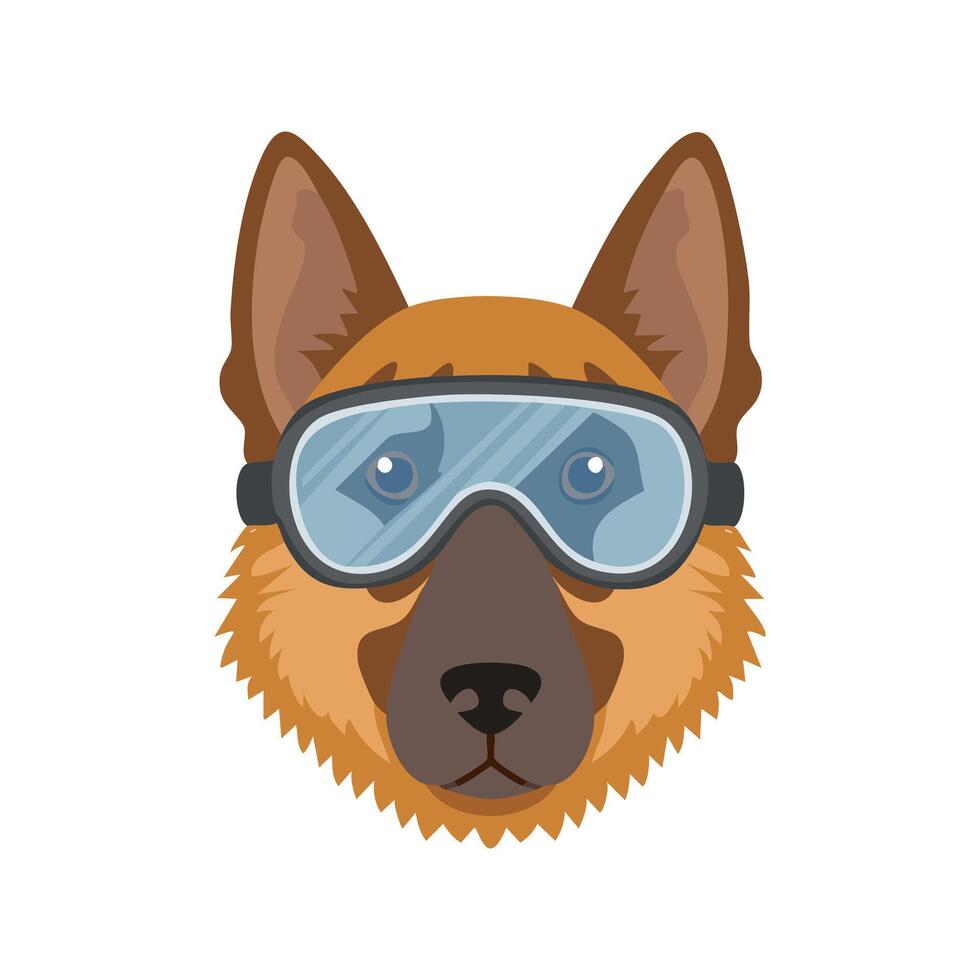 German Shepherd with Goggles vector