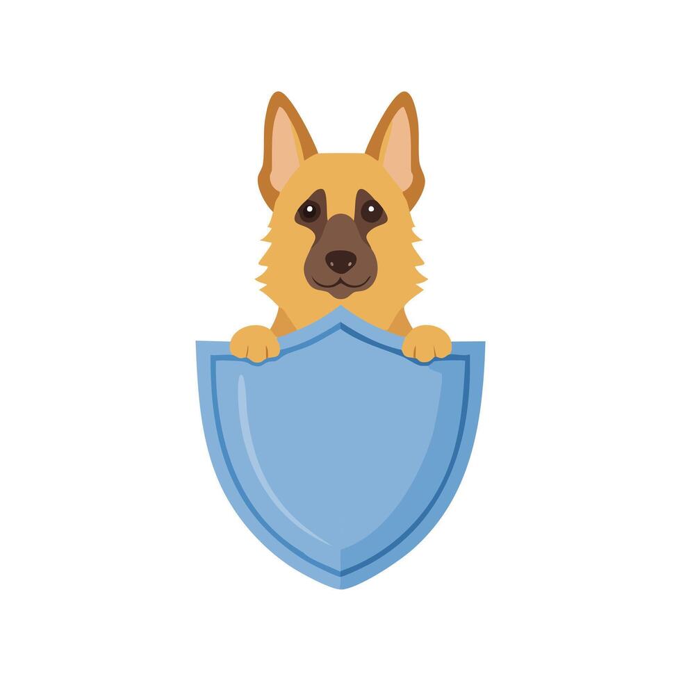 German Shepherd with Shield vector