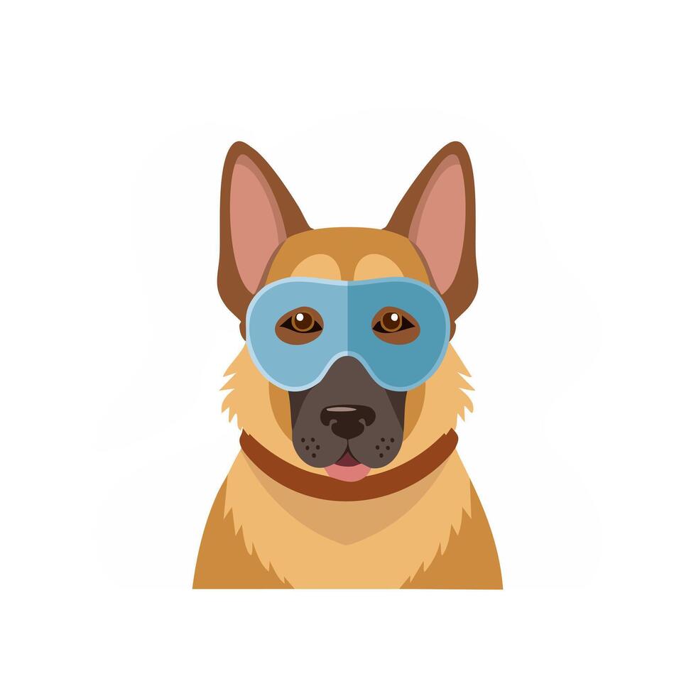 German Shepherd with Theater Mask vector