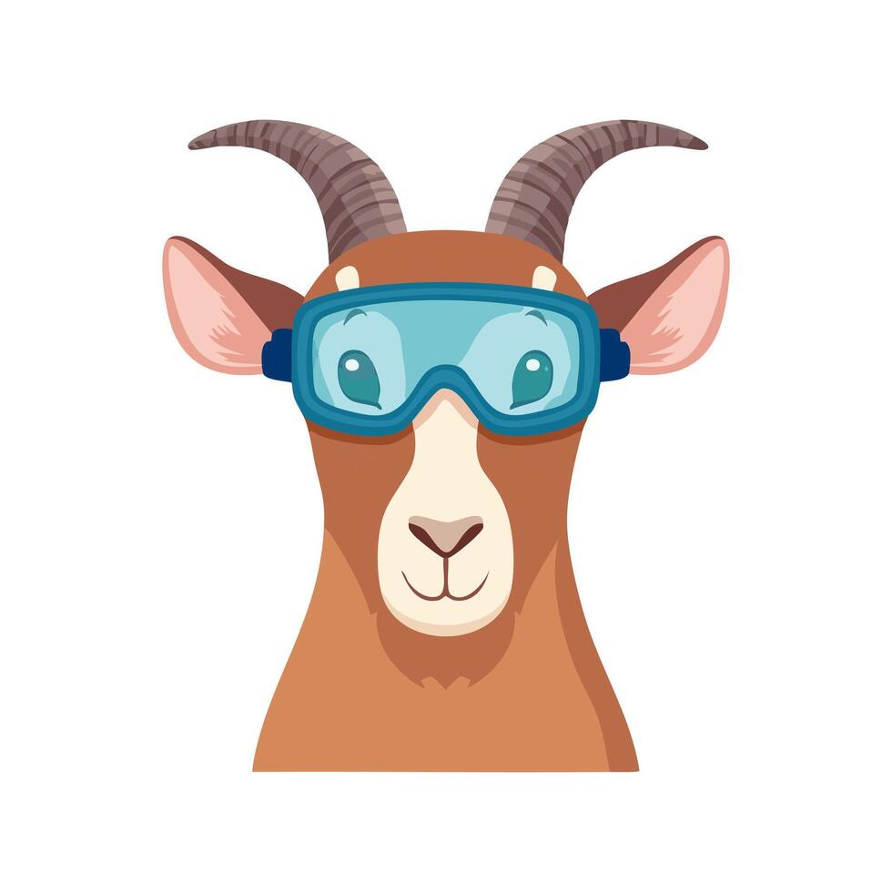 Goat with Goggles vector