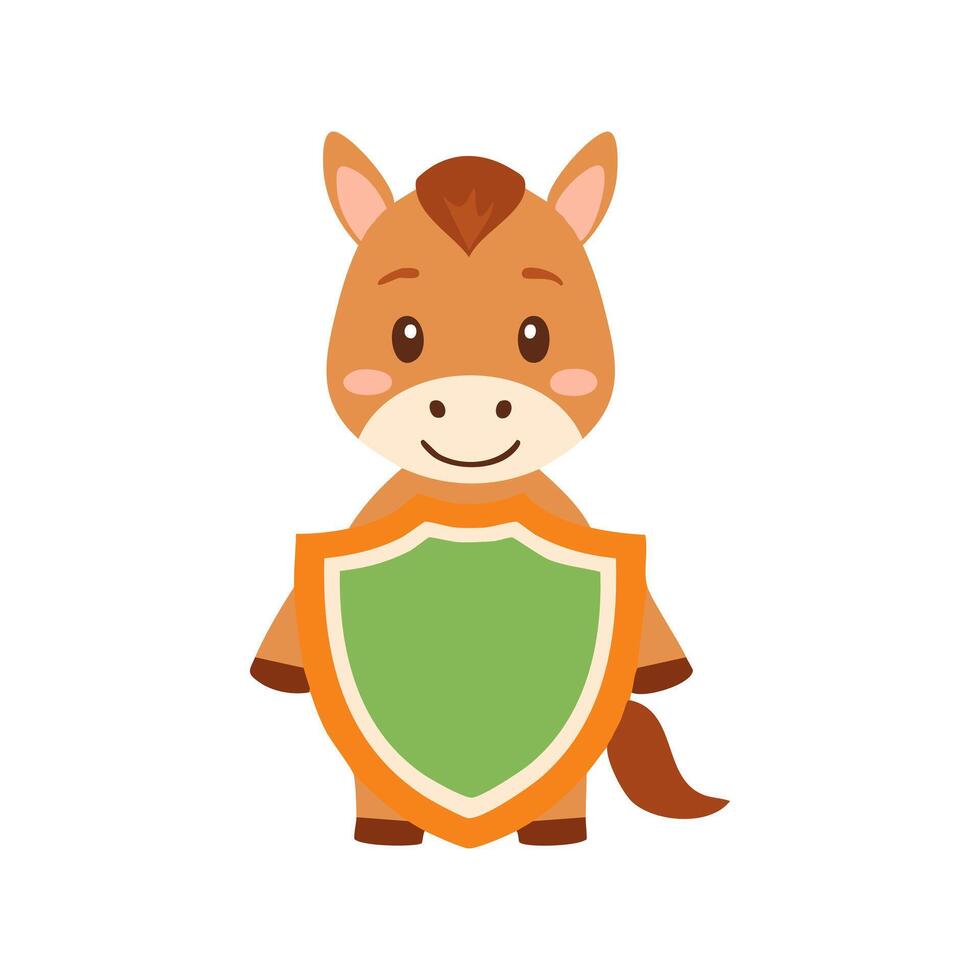Horse with Shield vector
