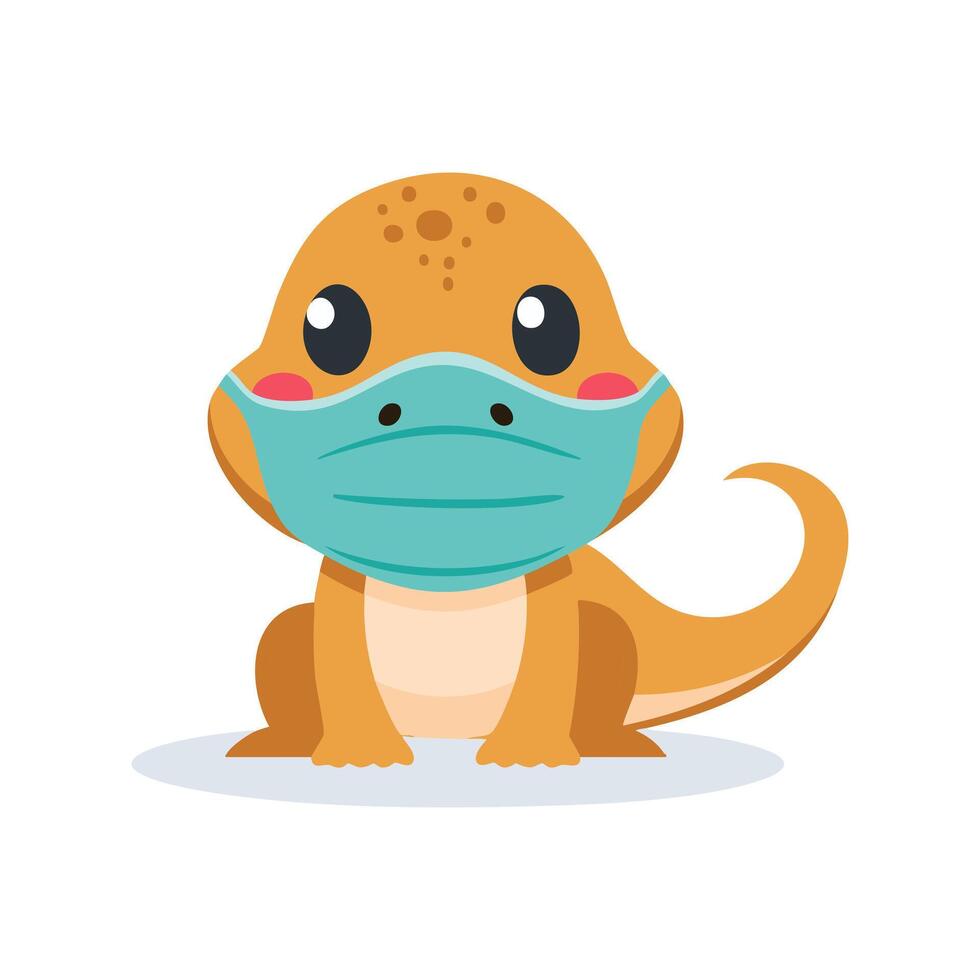 Komodo Dragon with Theater Mask vector