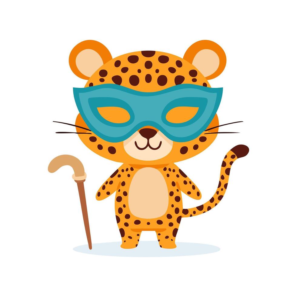 Leopard with Theater Mask vector