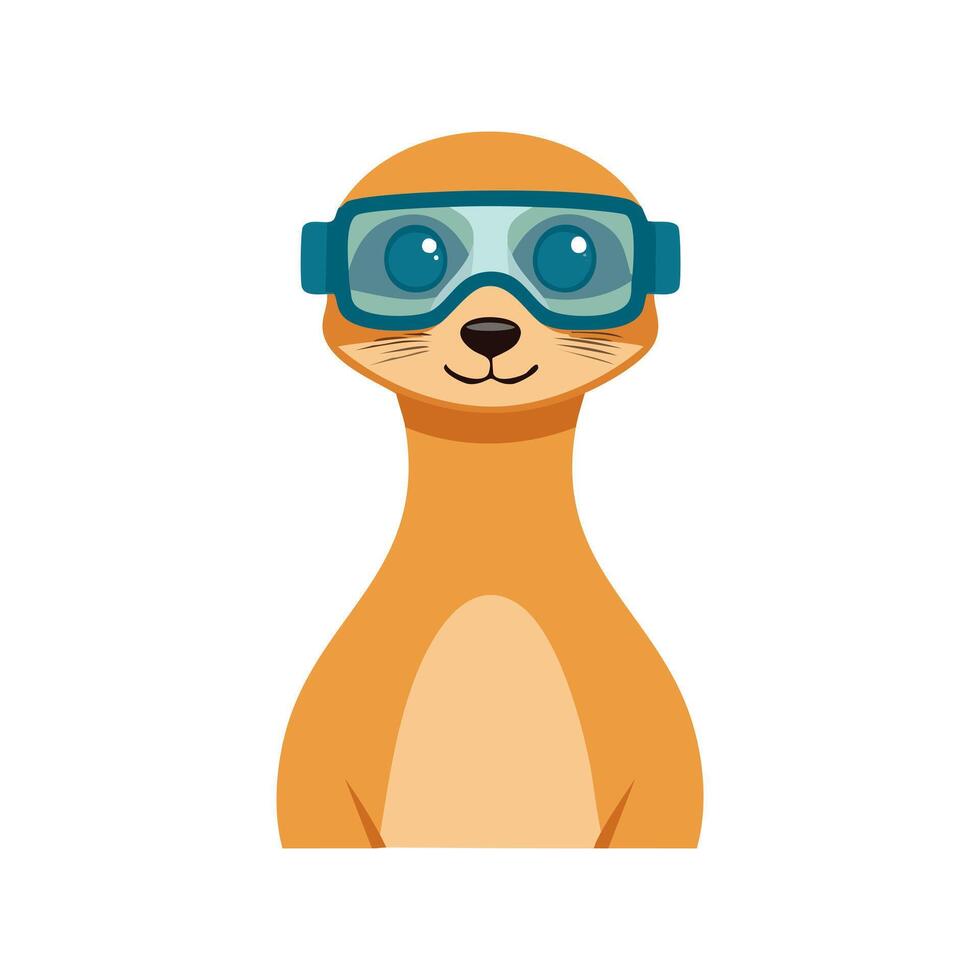Cute Meerkat with Goggles vector