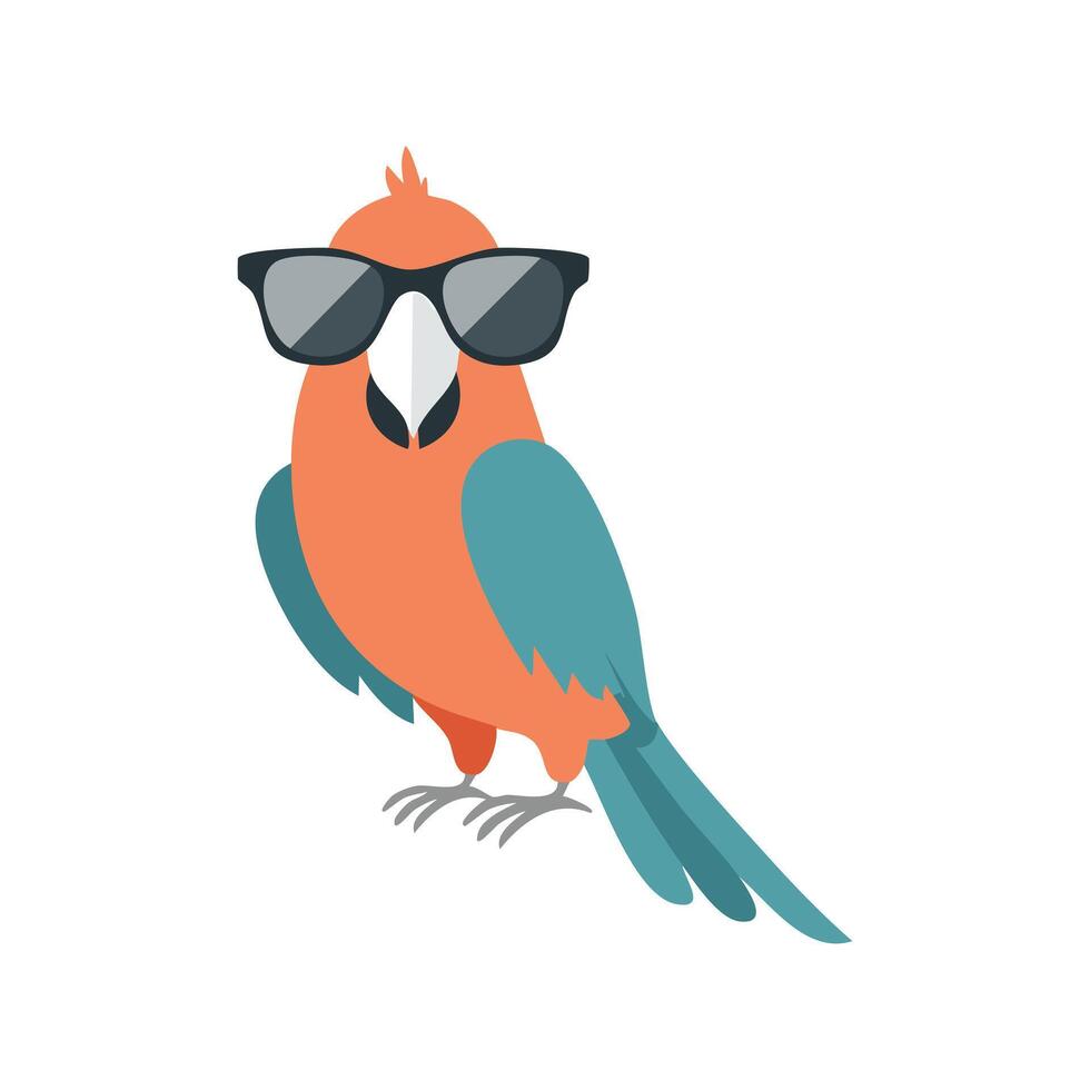 Cute Parrot with Sunglasses vector