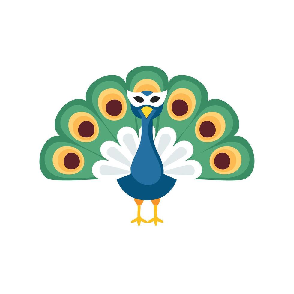 Peacock with Theater Mask vector