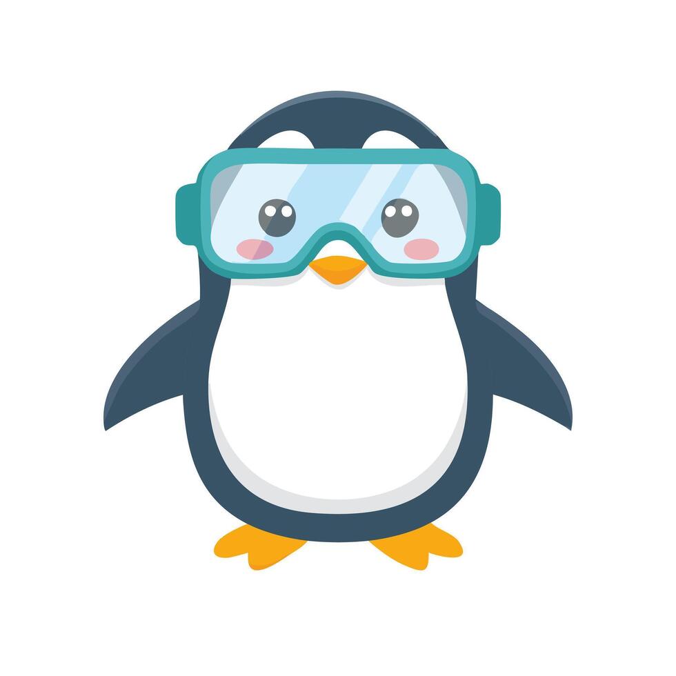 Cute Penguin with Goggles vector