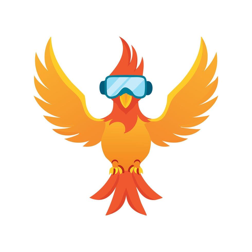Cute Phoenix with Goggles vector