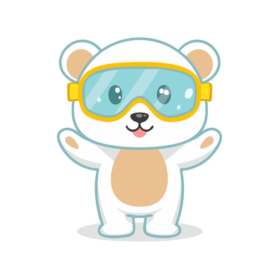 Polar Bear with Goggles vector