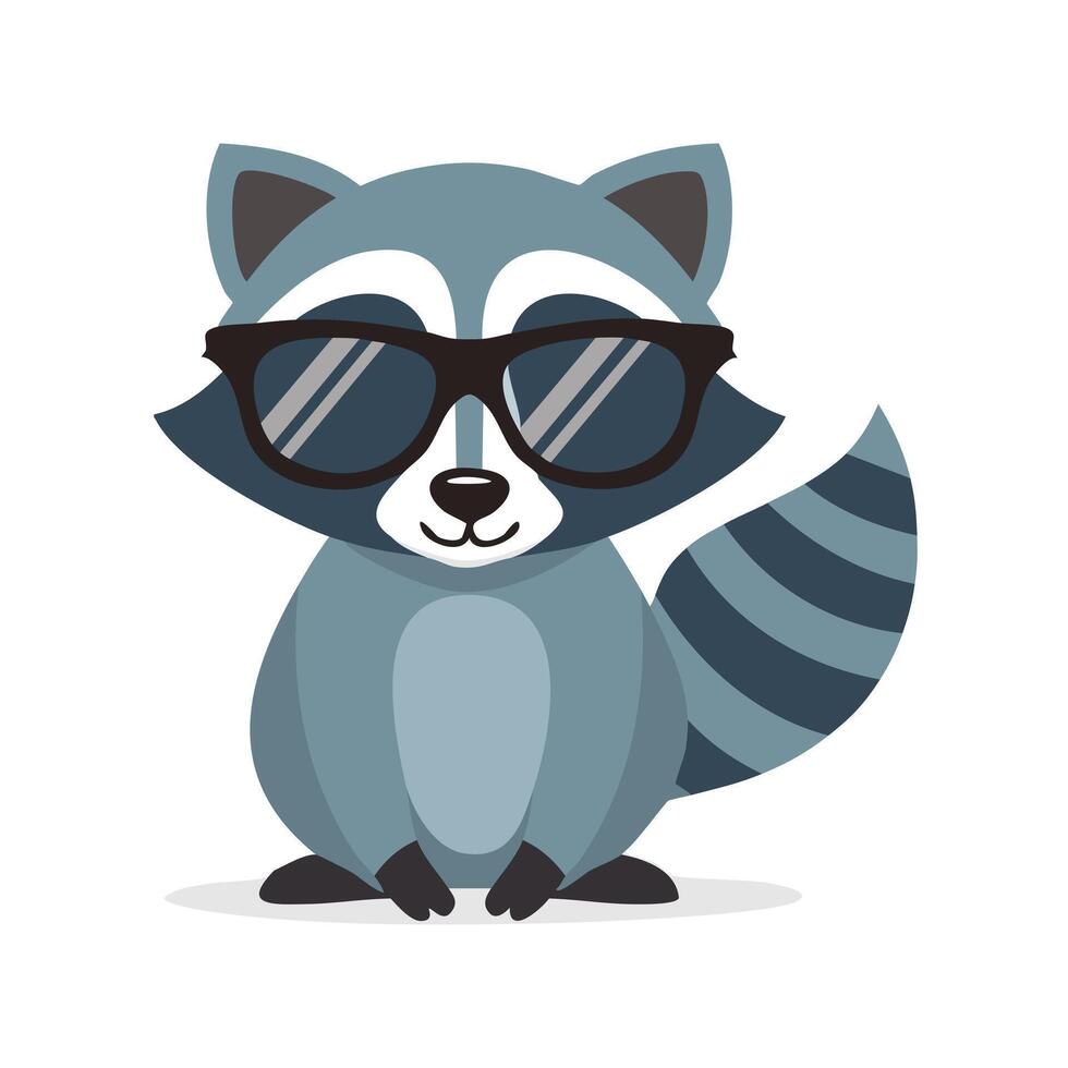 Cute Raccoon with Sunglasses vector