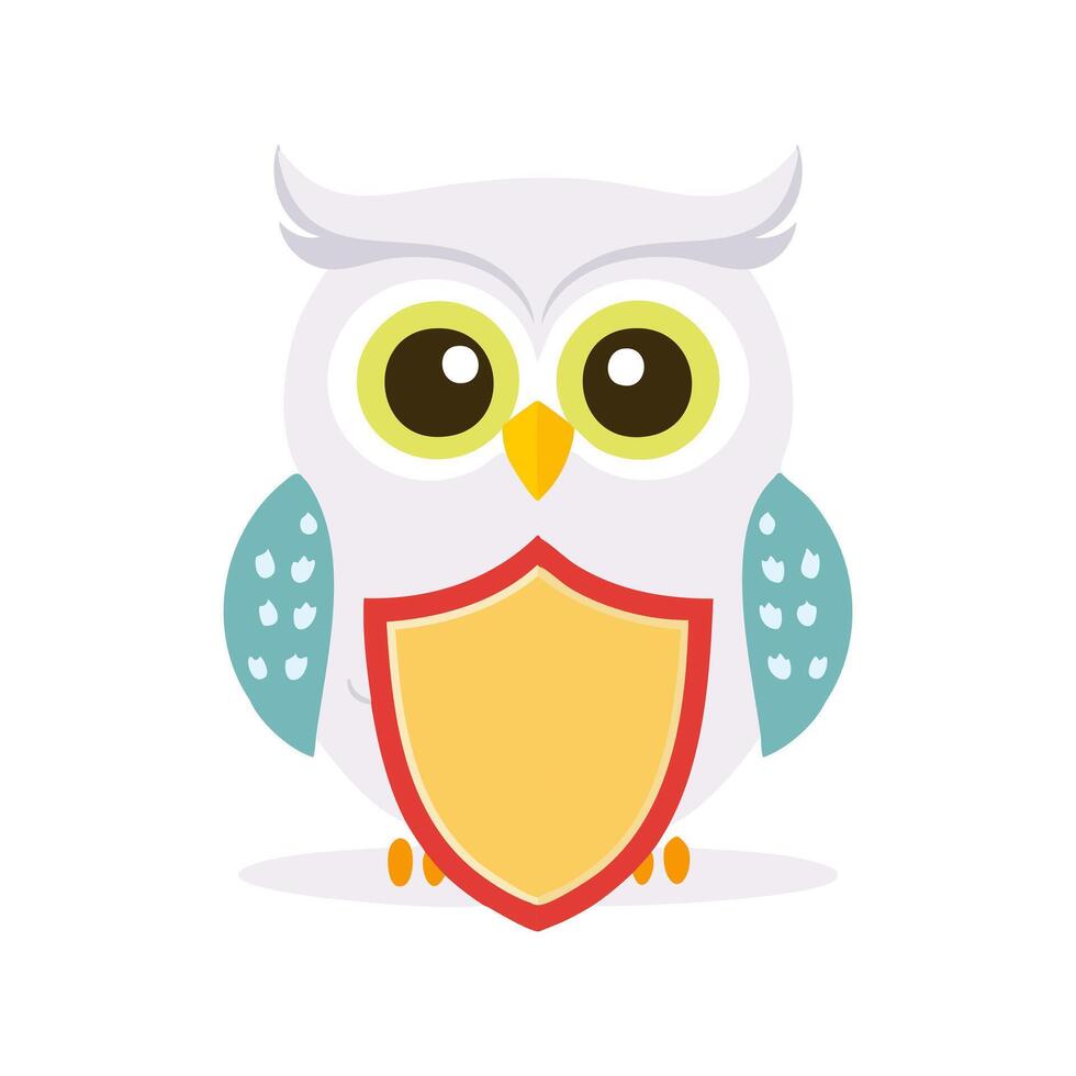 Snowy Owl with Shield vector