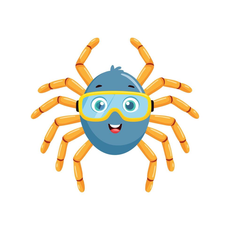 Cute Spider with Goggles vector