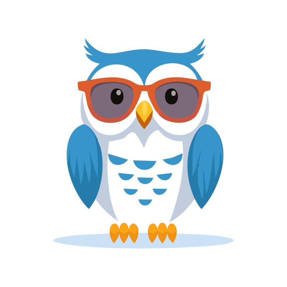 Cute Snowy Owl with Sunglasses vector