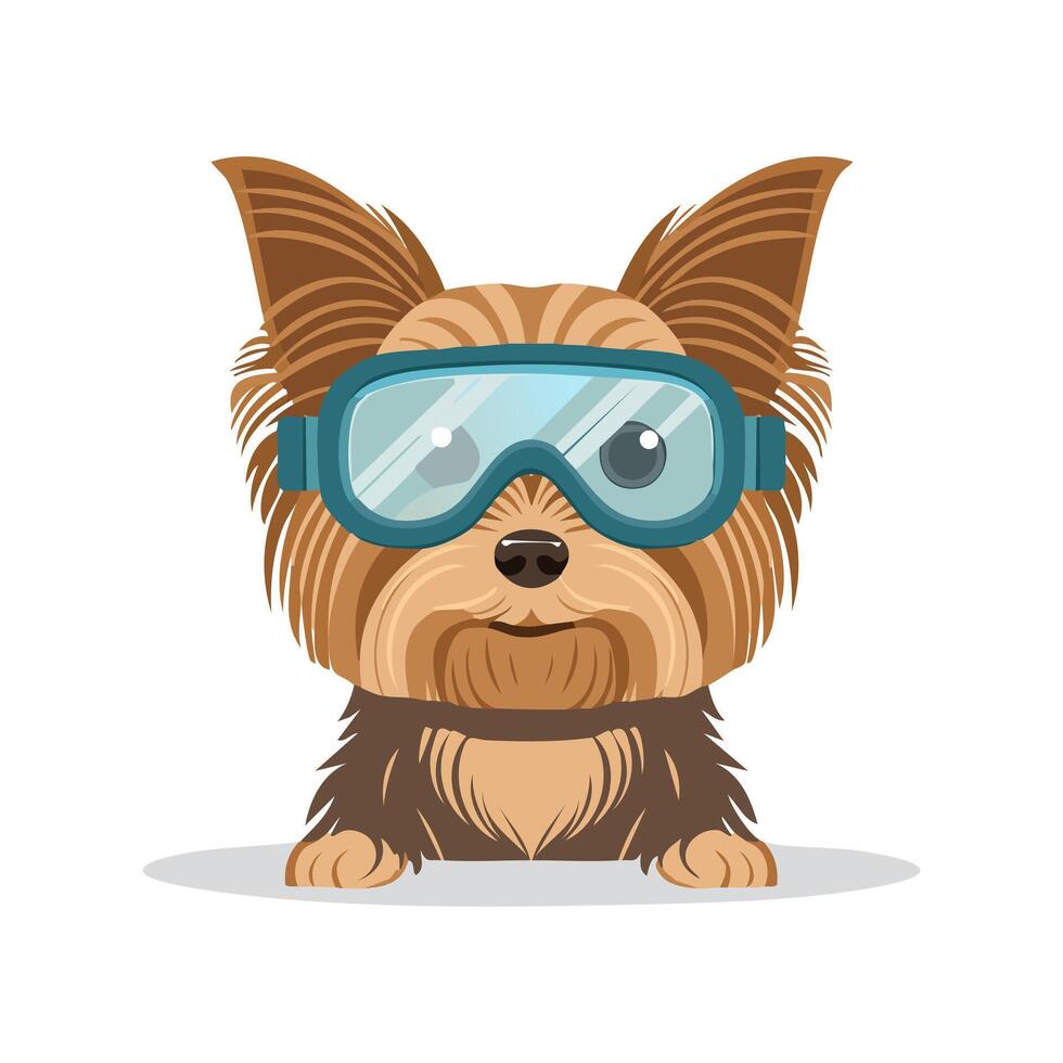 Yorkshire Terrier with Goggles vector