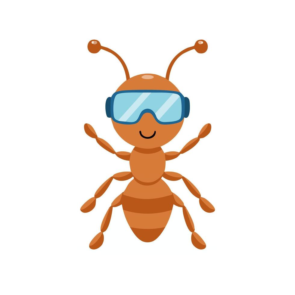 Cute Ant with Goggles vector