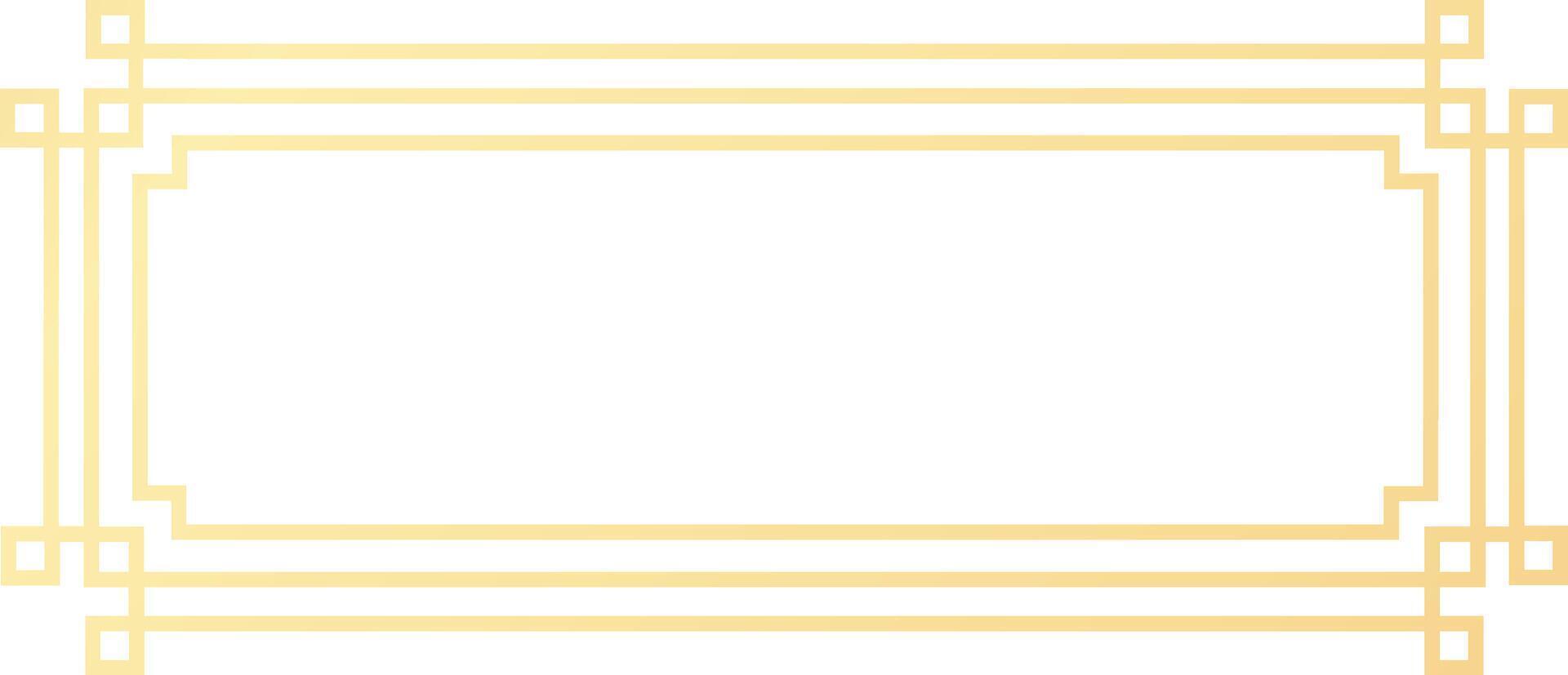Golden frame providing an elegant and stylish border, perfect for adding a touch of sophistication and luxury to designs, invitations, or announcements vector