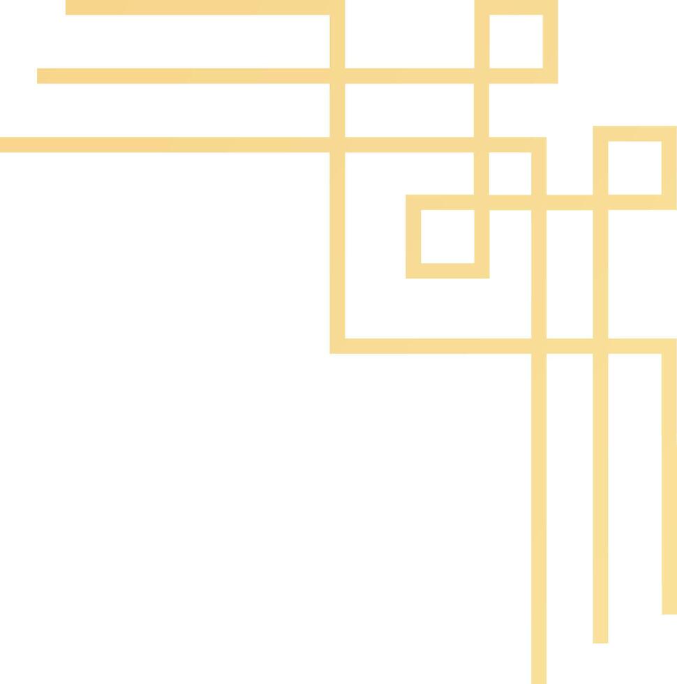 Gold geometric border forming an elegant corner design, perfect for adding a touch of sophistication to invitations, announcements, or any creative project vector
