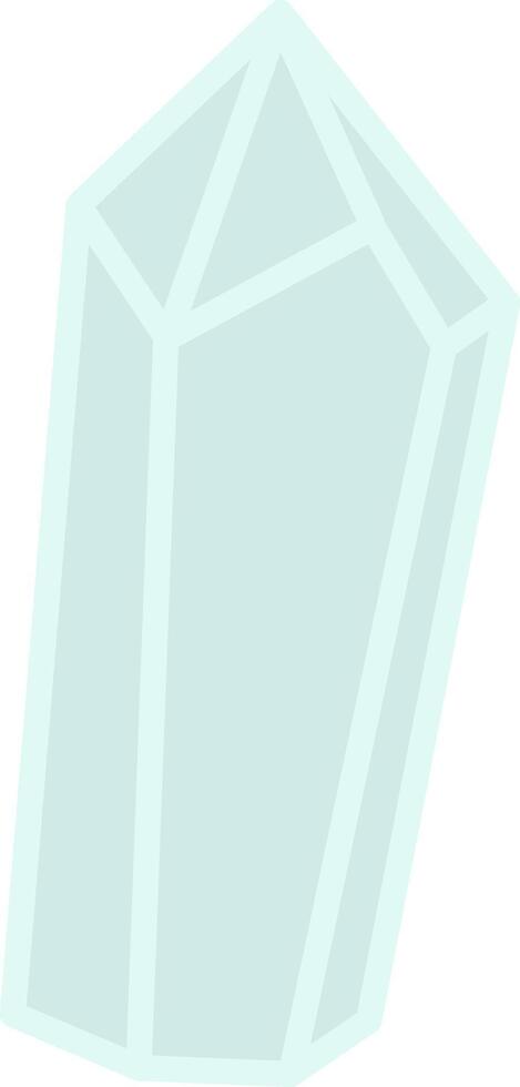 Light green crystal with geometric lines shining on a white background, representing concepts of purity, energy, healing, and spirituality, ideal for wellness, esoteric, and new age themes vector