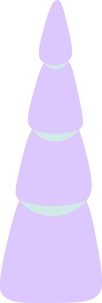 Lavender seashell standing upright against a white background, displaying soft pastel hues and a smooth texture, ideal for summer themed and beach inspired projects vector