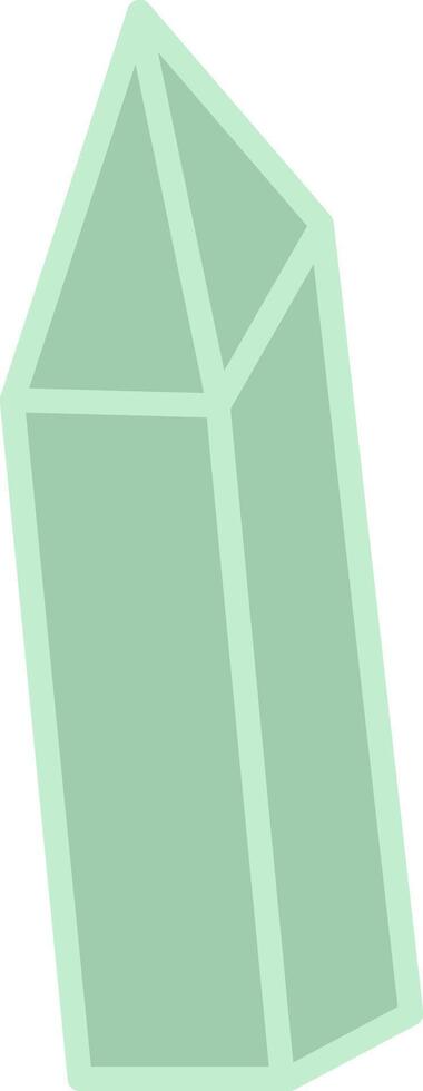 Illustration of a light green crystal with sharp edges, representing concepts of purity, energy, and healing, isolated on a white background, suitable for wellness and esoteric themes vector