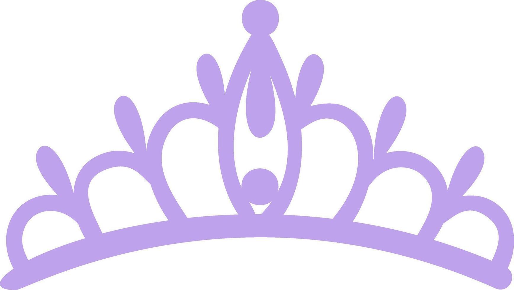 Simple purple princess crown with rounded tips, symbolizing royalty, elegance, and feminine power, perfect for fairytale or beauty related designs vector