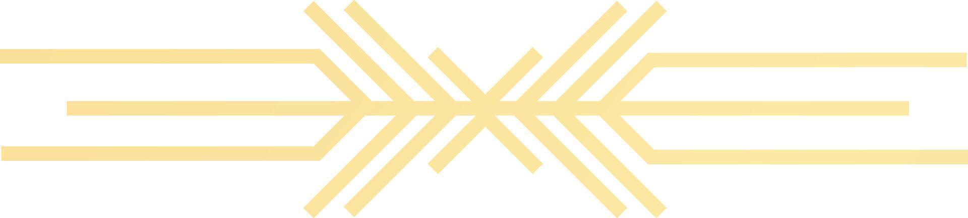 Two sets of triple parallel horizontal lines converging and diverging creating a double arrow symbol, pointing in opposite directions, suggesting a sense of duality, choice, or crossroads vector