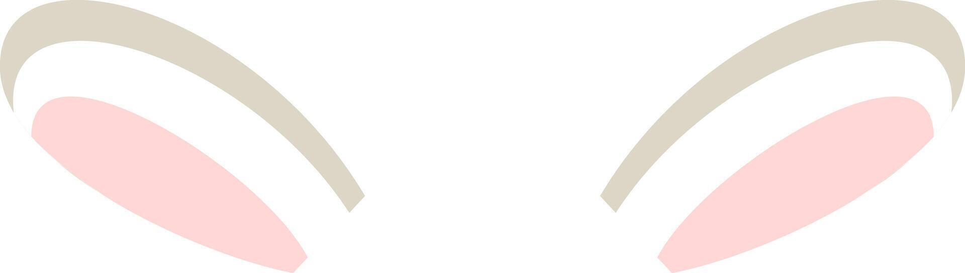 Adorable bunny ears peeking over a white background, creating a charming and festive image perfect for Easter, spring celebrations, or any project needing a touch of cuteness vector