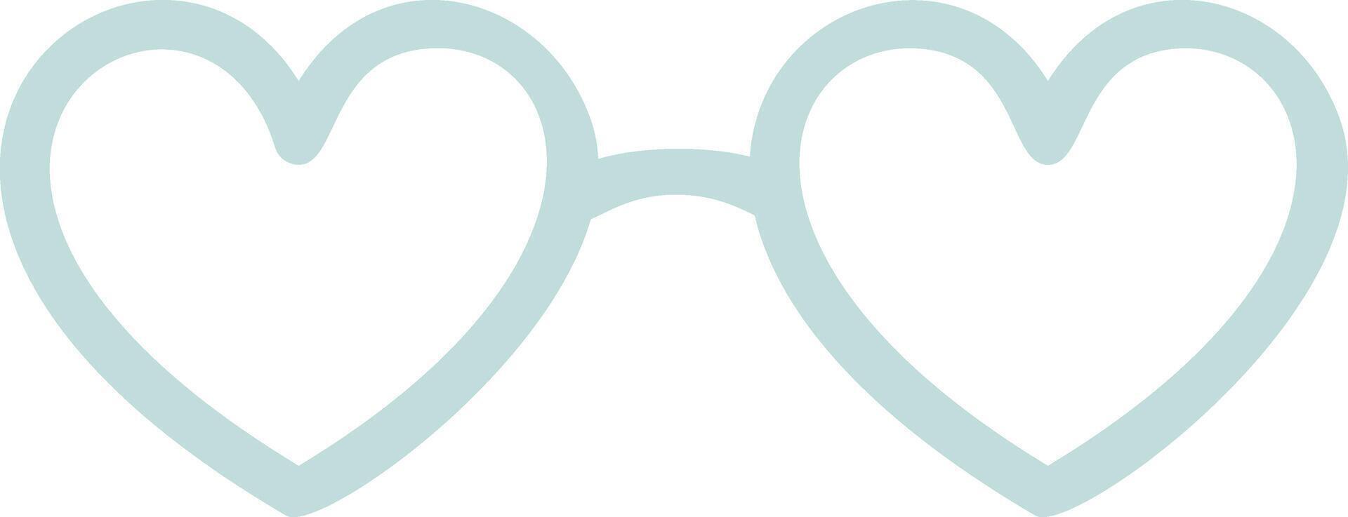 Heart shaped glasses in a light blue hue embodying love, affection, and positive emotions, creating a whimsical and romantic ambiance perfect for celebrations of love and happiness vector