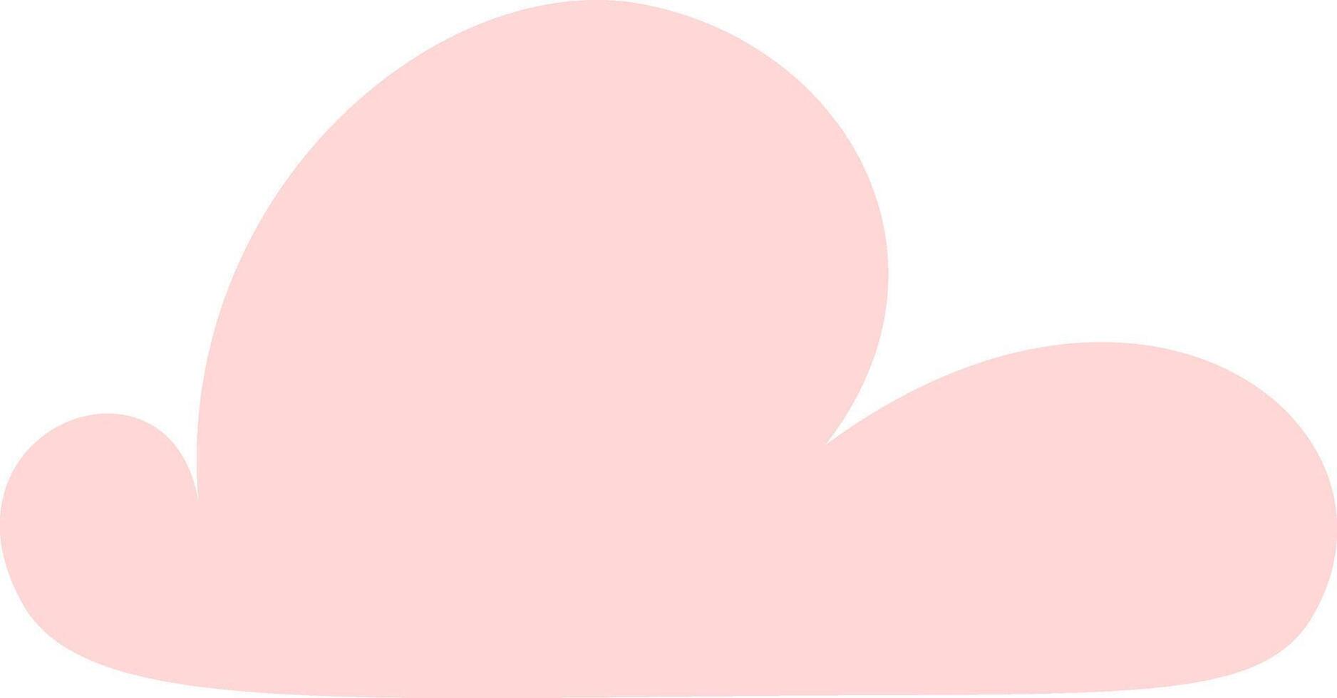 Light pink cloud floating in a white empty sky, simple cartoon drawing, ideal for children book illustrations or weather forecast presentations vector