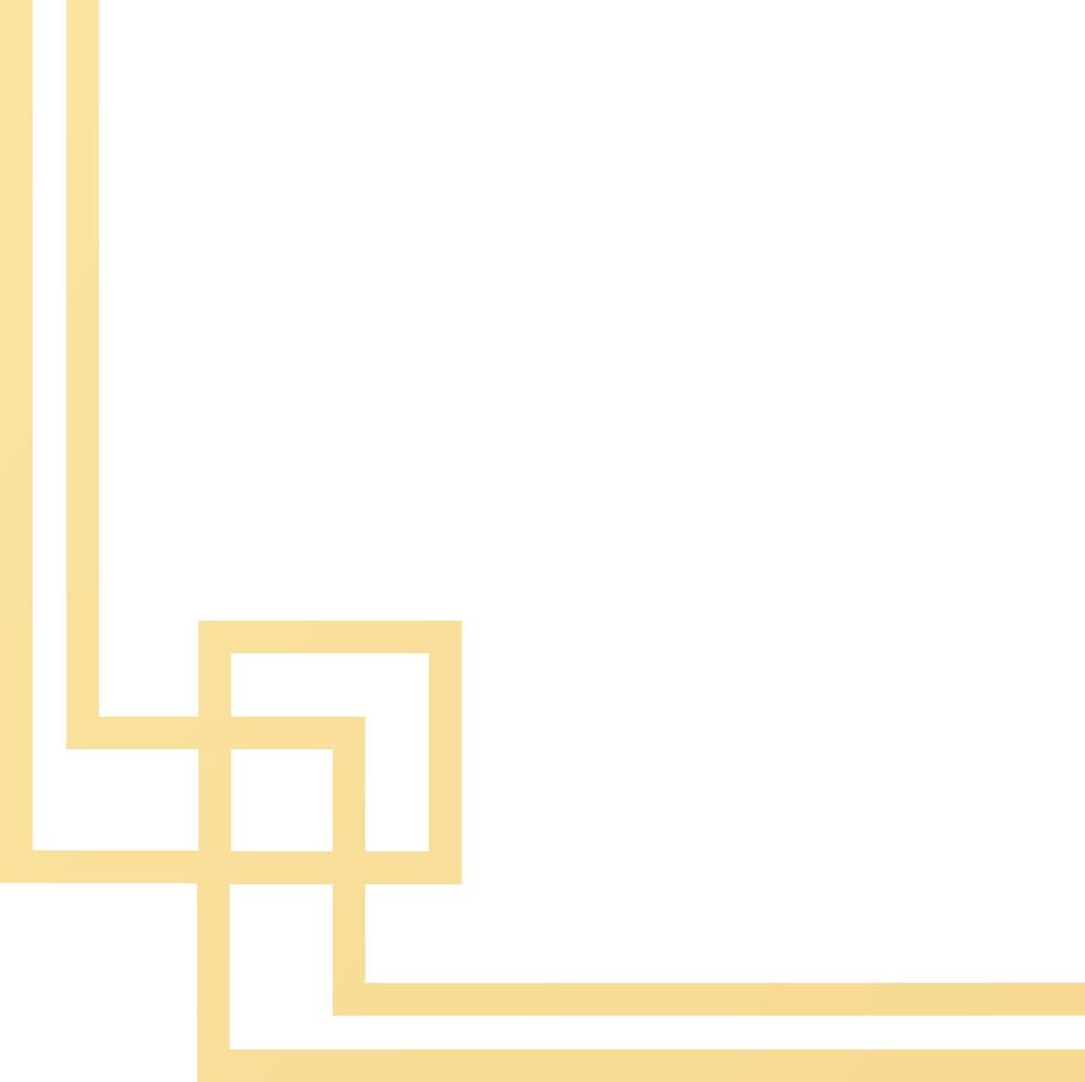 Simple yet sophisticated gold geometric frame creating an elegant corner accent, perfect for adding a touch of luxury and refinement to designs vector