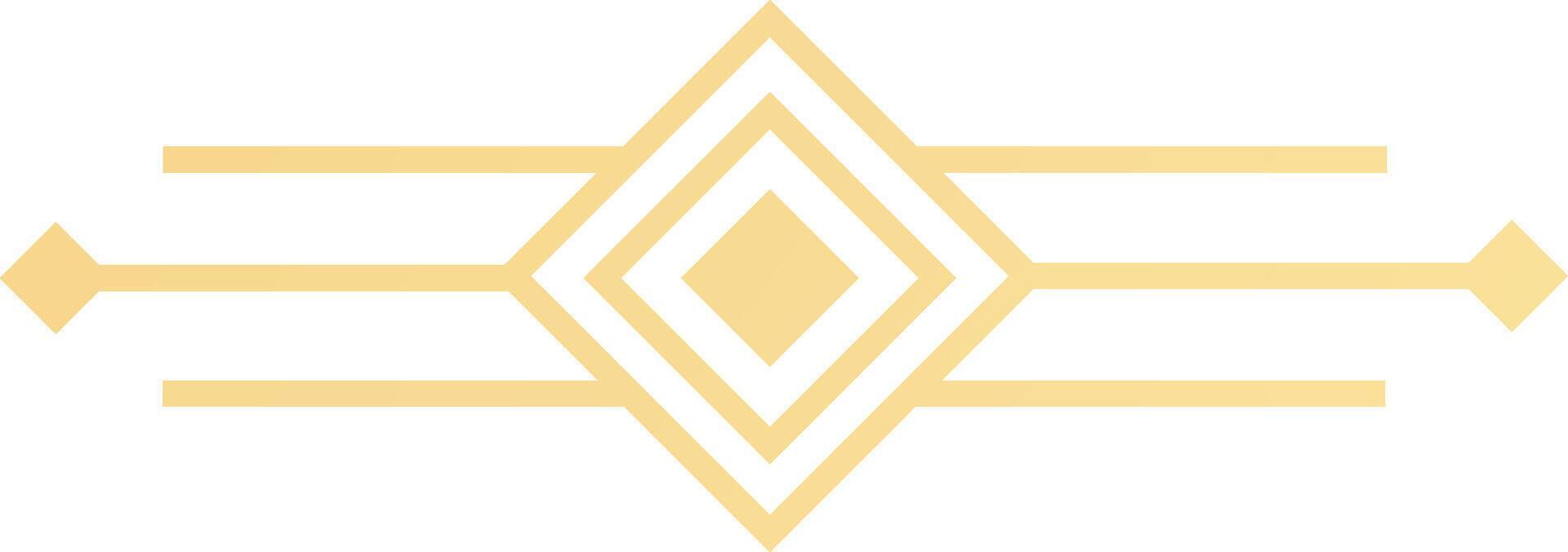 Gold geometric art deco ornament forming horizontal lines and rhombuses is suitable for design projects related to decoration, invitation, celebration, fashion, and elegance vector