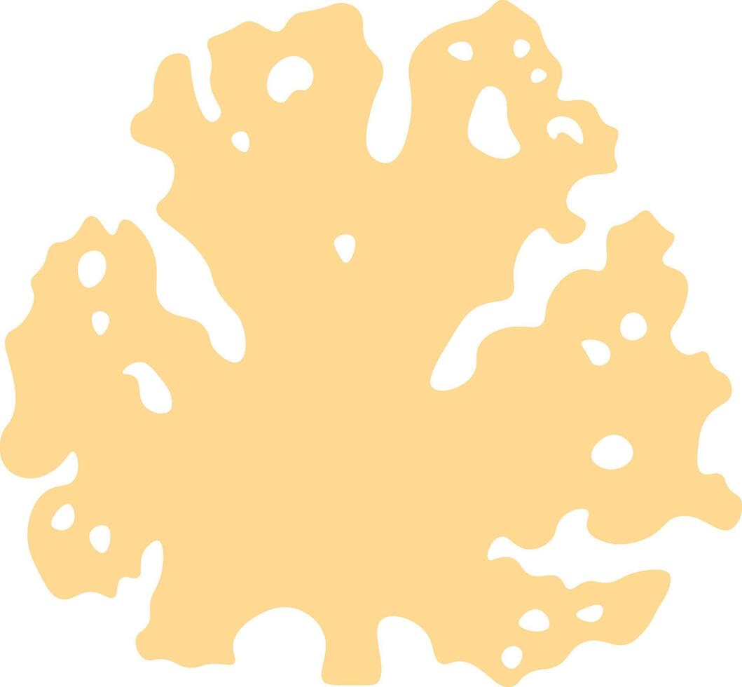 Coral shaped design element in light orange color with irregular edges and holes, perfect for adding a touch of marine life to various design projects vector