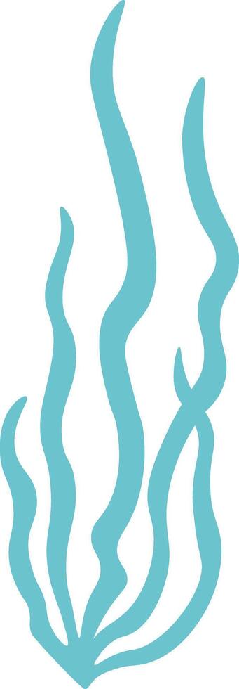 Minimalist illustration featuring light blue seaweed gracefully swaying in the gentle ocean current, capturing a sense of tranquility and highlighting the beauty of marine life vector