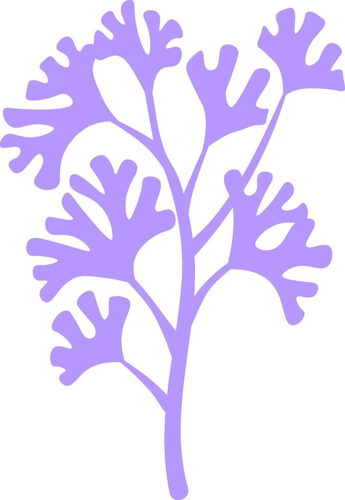 Lavender sprig with stylized leaves creating a delicate silhouette, perfect for adding a touch of nature to designs, invitations, or other creative projects vector