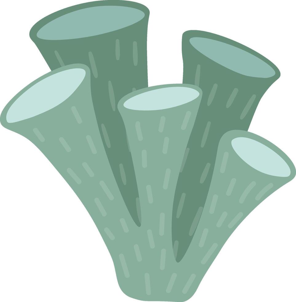 Green tube sponge thriving on the seabed, capturing the vibrant essence of marine life within the ocean floor's diverse ecosystem and illustrating oceanic biodiversity vector