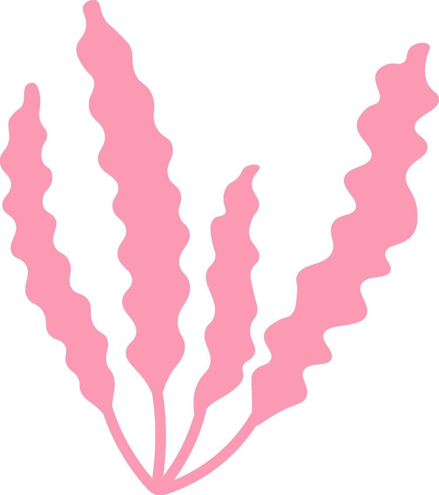 Minimalist illustration featuring pink seaweed swaying gracefully in the ocean current, evoking a serene and calming underwater atmosphere filled with natural beauty vector