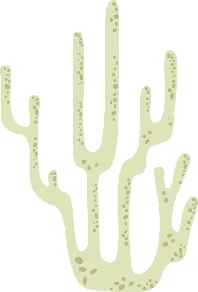 Light green coral growing on the seafloor, creating a peaceful underwater scene against a clean white background, ideal for nature themed projects vector